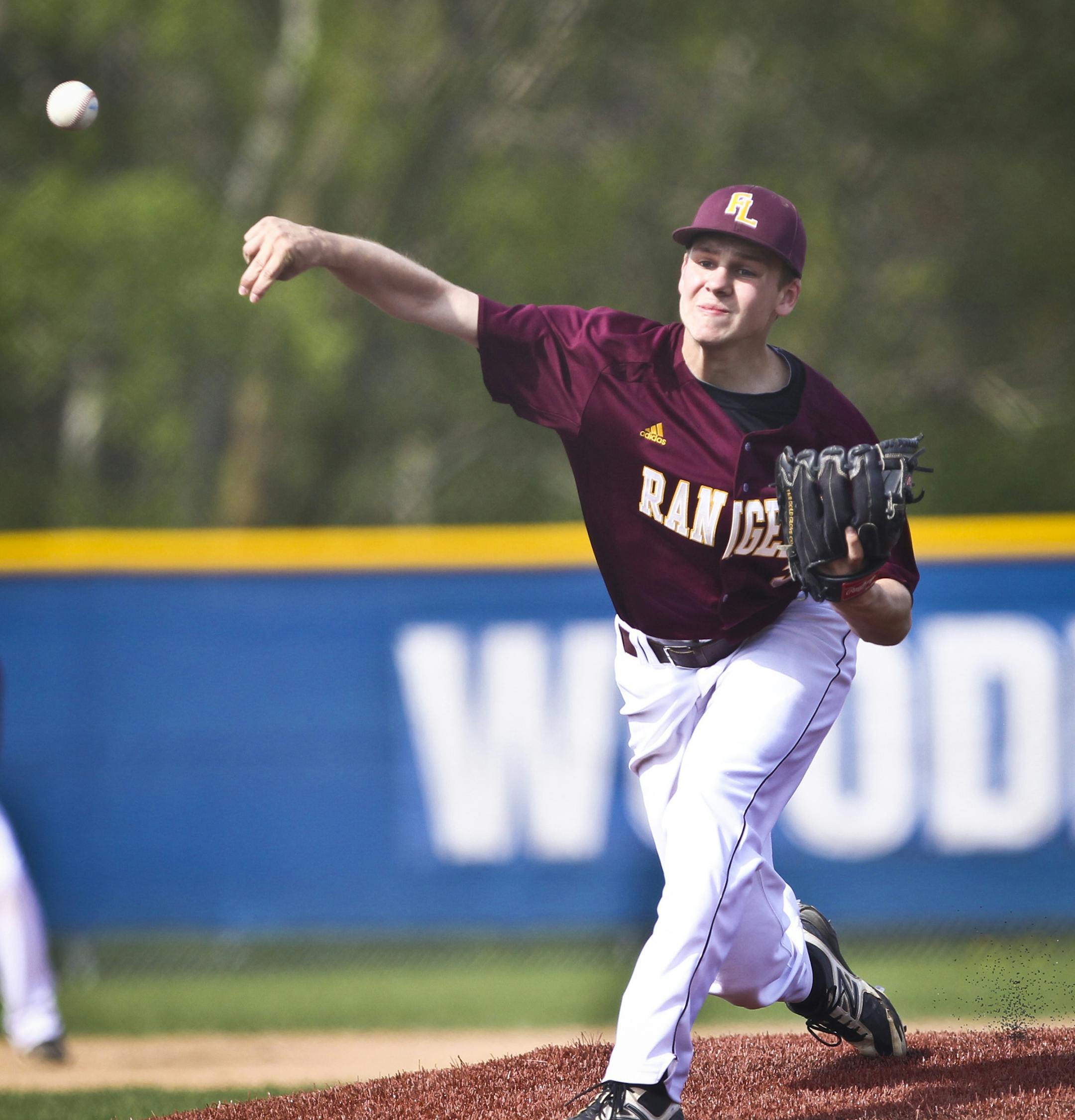 Forest Lake pitcher Dylan Dresel pitched against Woodbury during a game in May.