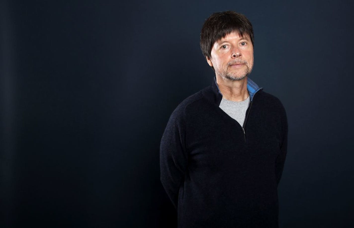 FILE - This July 21, 2012 file photo shows filmmaker Ken Burns posing in Beverly Hills, Calif. Burns and Pulitzer Prize-winning author Siddartha Mukherjee are collaborating for a film based on Mukherjee's book "The Emperor of All Maladies: A Biography of Cancer."