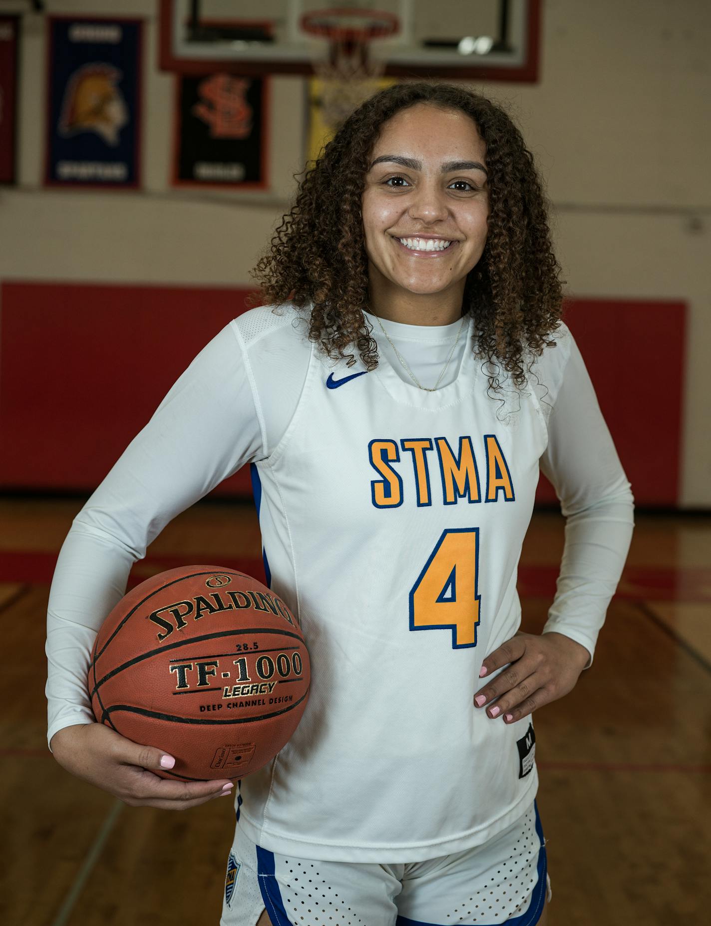 Tessa Johnson of St. Michael-Albertville is Player of the Year on the All-Metro girls basketball team in St. Louis Park, Minn., on {wdat). This is for the girls basketball All-Metro team and Metro Player of the Year. ] RICHARD TSONG-TAATARII • richard.tsong-taatarii @startribune.com