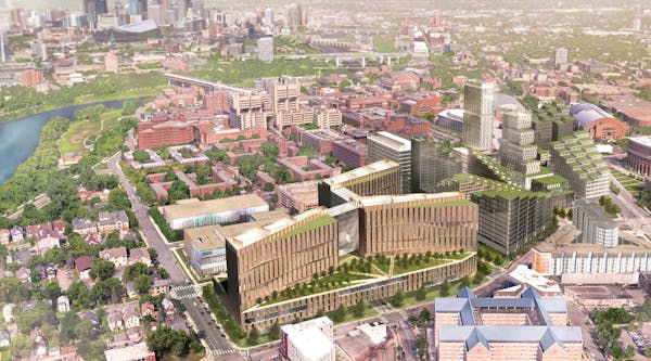 University of Minnesota officials earlier this year unveiled a proposal for a new $1 billion hospital on the Twin Cities campus, shown in this renderi