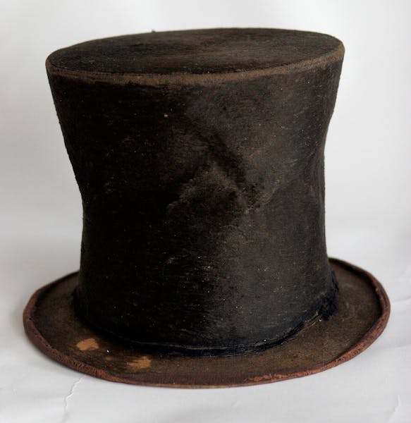 Abraham Lincoln’s iconic stovepipe hat is photographed at the Abraham Lincoln Presidential Library and Museum in Springfield, Ill. When he was presi