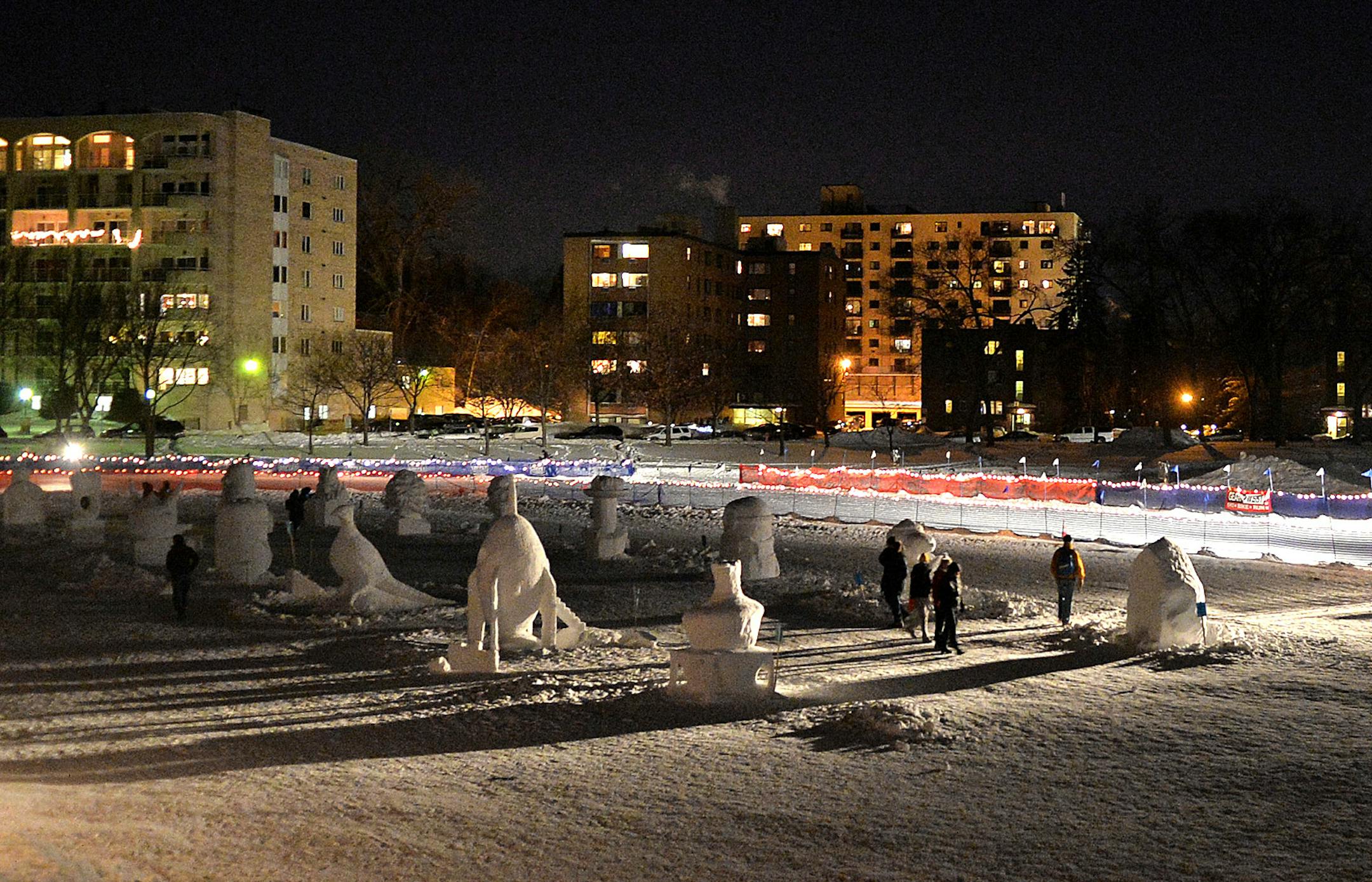 Snow sculptures sit near the loppet finish line. ] (SPECIAL TO THE STAR TRIBUNE/BRE McGEE)