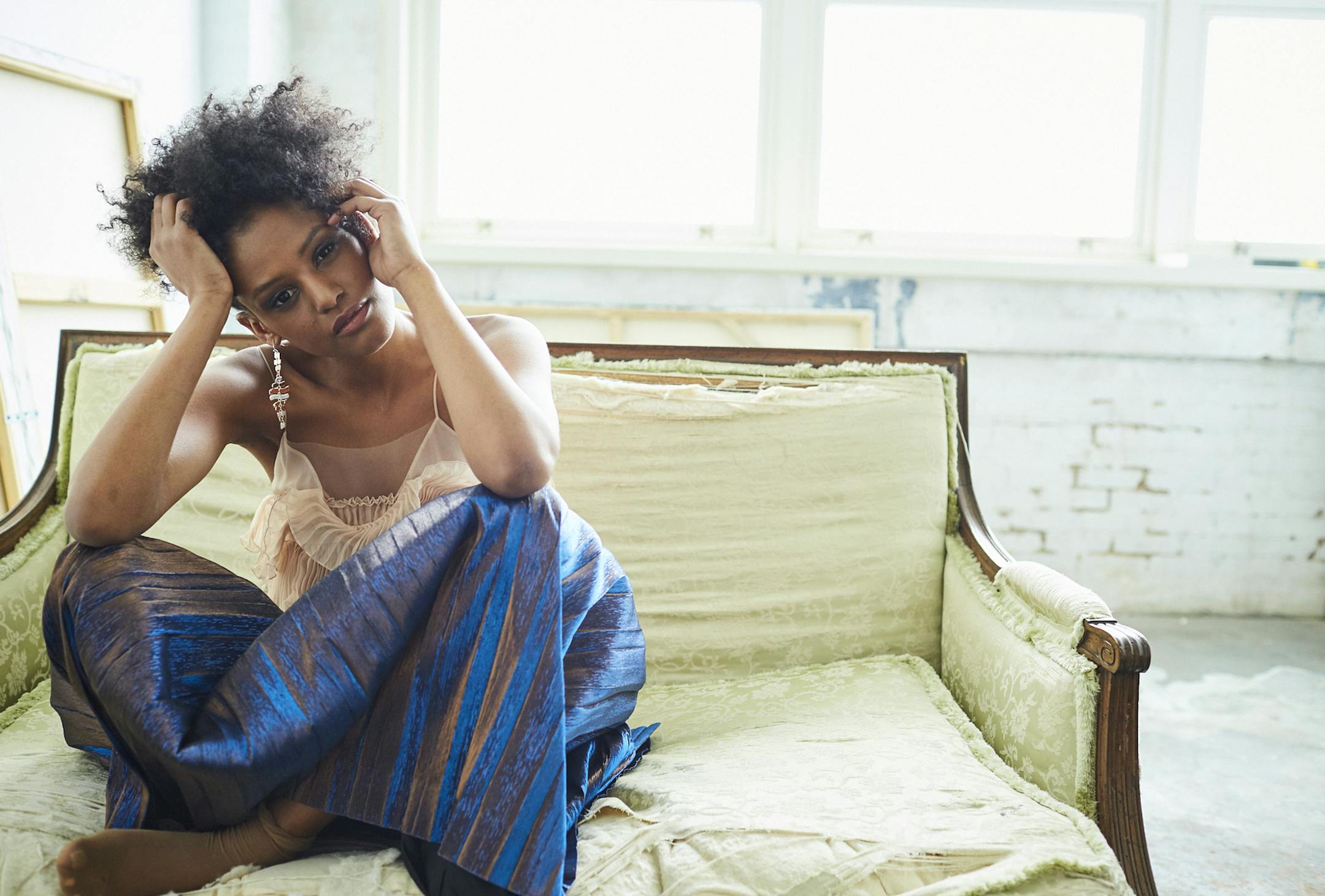 Pleat you
Asymmetrical pleated top $1131 rochas.com
Pleated Skirt $850 driesvannoten.com
Fishbone Earring $13 nordstromrack.com Styling by Barbara Schmidt // Photos by Shannon Greer Hair and Make-up Artist: Morgan Blaul, morganblaul.com; Model: Meron, Wilhelmina.com