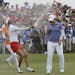 Inbee Park of South Korea was sprayed with champagne after sinking her last putt on the 18th green during the final round at the U.S. Women's Open gol
