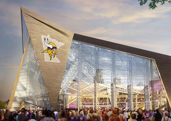 New Vikings stadium, in an artist's rendering.