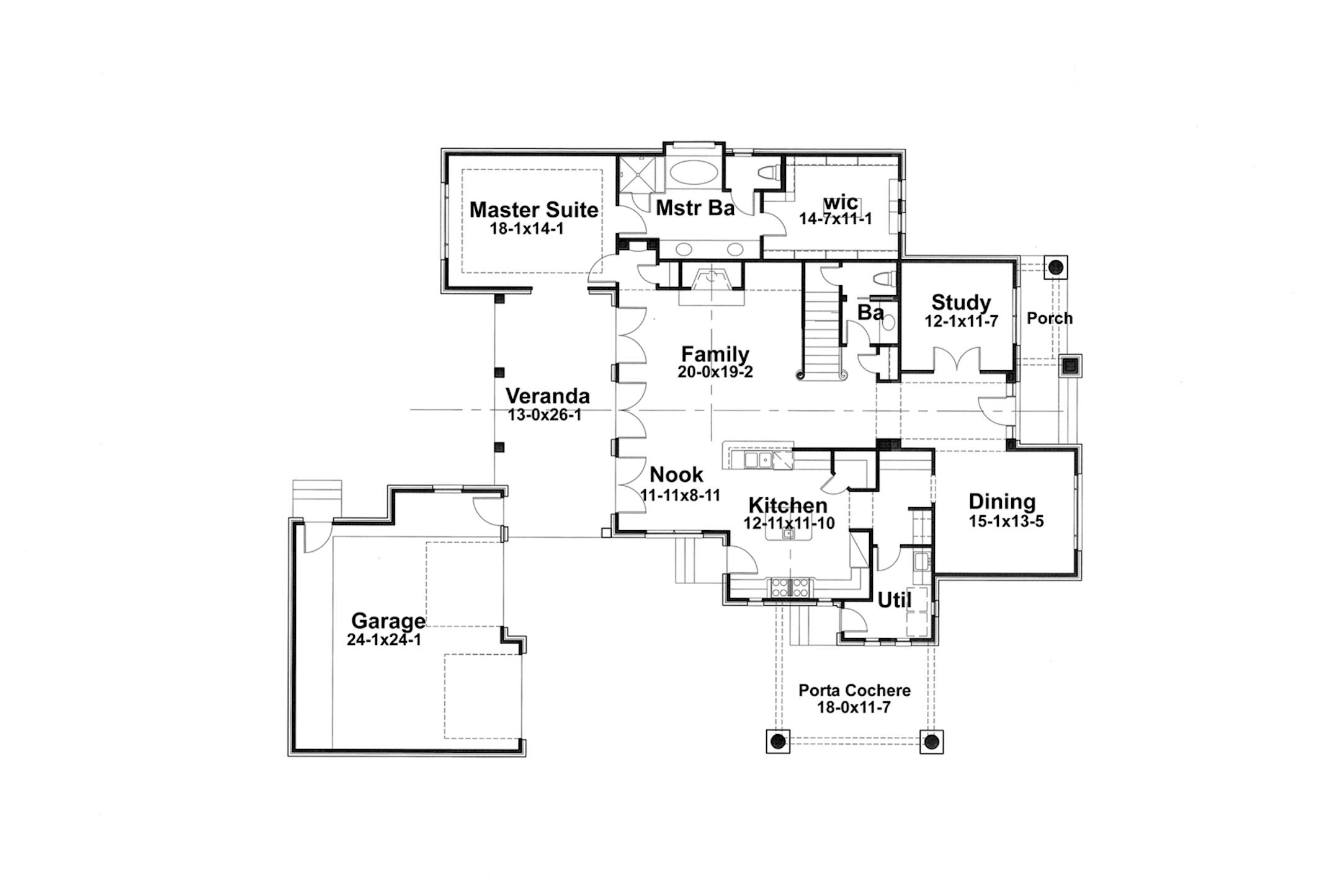 Floorplan DW-3497-A, first floor