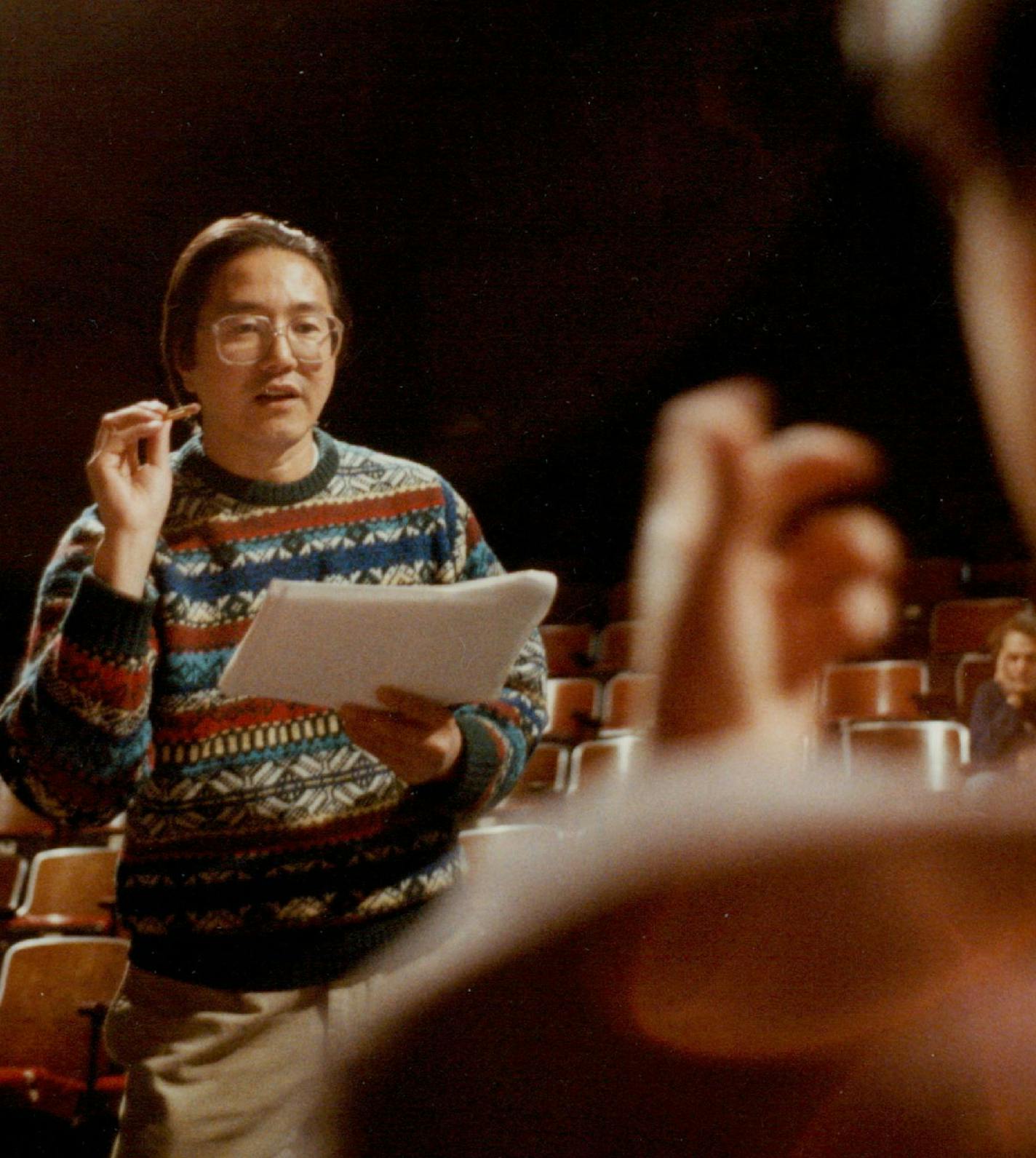 November 25, 1995 Rick Shiomi, director of "FOB" instructs Andres kim during rehearsal Wednesday night at The Southern Theater. Shiomi and Dong - il Lee are founders of Theater Mu, and Asian - American theater group. "FOB" stands for "Fresh off the Boat," as in recent immigrants to the united states. Jeff Wheeler, Minneapolis Star Tribune