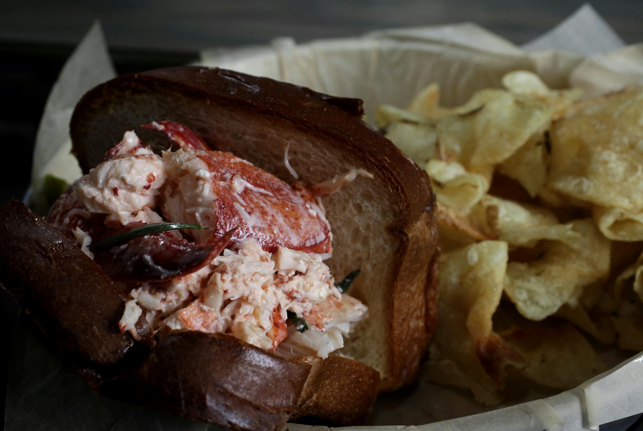 lobster roll at Smack Shack in Minneapolis, MN on May 24, 2013.