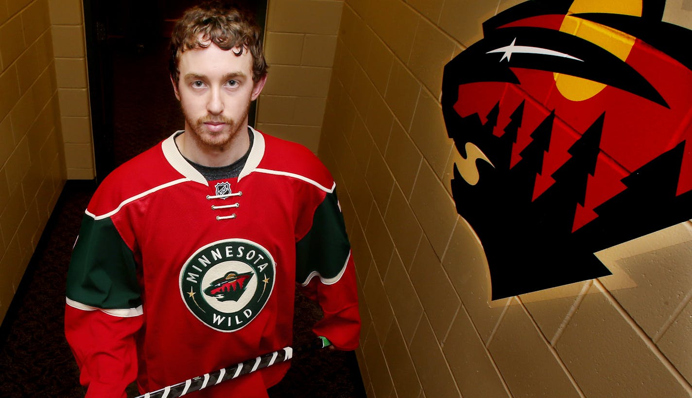 Wild defenseman Jonathon Blum at the Xcel Energy Center. ] JOELKOYAMA&#x201a;&#xc4;&#xa2;jkoyama@startribune St. Paul, MN on March 25, 2014.