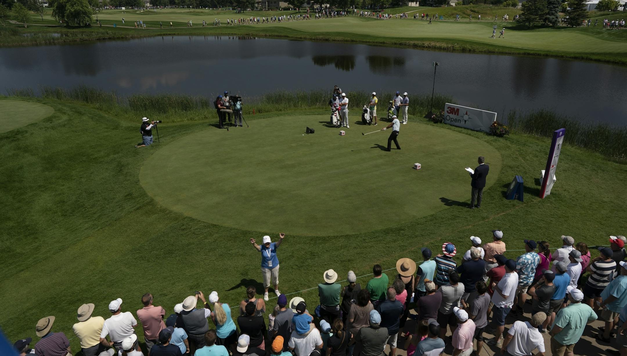 Scott Piercy tees off at #1 during third round action at TPC Twin Cities Saturday July,6 2019 in Blaine, MN.