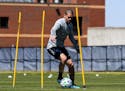 Minnesota United's Ozzie Alonso took part in a voluntary workout last week at the National Sports Center in Blaine. On Sunday, the Major League Soccer