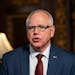 Gov. Tim Walz spoke about his COVID-19 response on Nov. 18, 2020, in St. Paul. Walz’s executive order closing bars and restaurants is set to expi