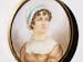 In an undated handout image, a miniature 19th-century portrait of Jane Austen, whose death at age 41 has long been a source of mystery. Working with a