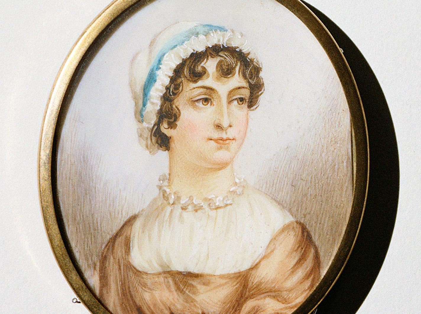 In an undated handout image, a miniature 19th-century portrait of Jane Austen, whose death at age 41 has long been a source of mystery. Working with an optometrist, the British Library noted evidence that the authorÕs vision deteriorated severely in her final years and suggested that arsenic poisoning could be a culprit. (Morgan Library &amp; Museum via The New York Times) — NO SALES; FOR EDITORIAL USE ONLY WITH STORY SLUGGED AUSTEN-GLASSES-ARSENIC BY SHEA AND SCHUESSLER FOR MARCH 10, 2017. ALL OTHER USE PROHIBITED. Ñ