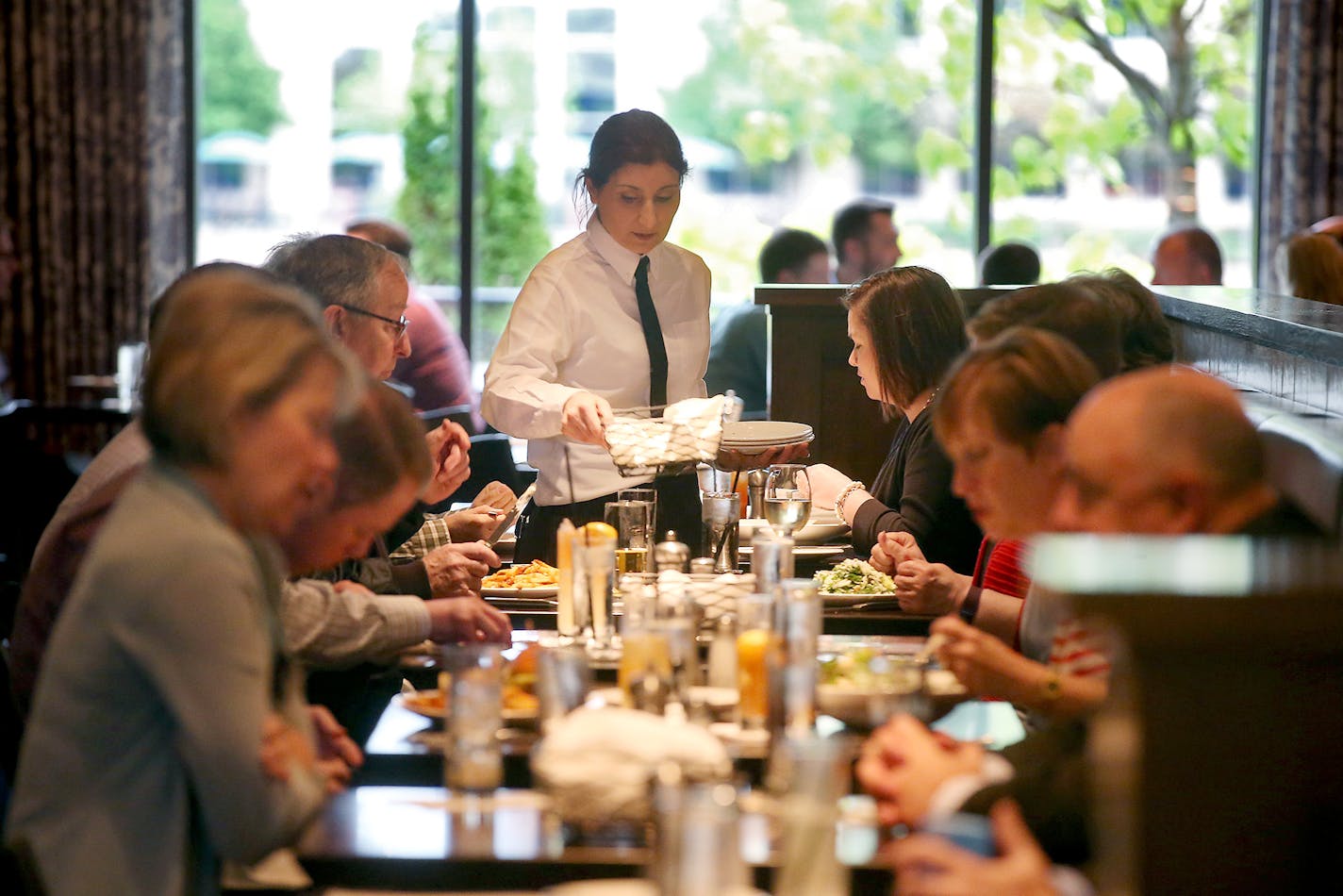 The lunch rush at Lou Nanne&#x2019;s in Edina.