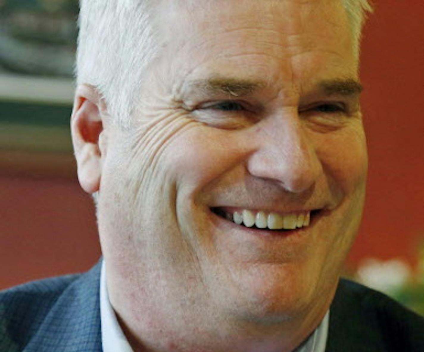 In this Dec. 22, 2015, photo, Rep. Tom Emmer, R-Minn., is interviewed in St. Paul, Minn. Emmer, who has a year under his belt as a Minnesota congressman, has held 14 town halls in all corners of the sprawling 6th District. (AP Photo/Jim Mone) ORG XMIT: MIN2016011714501107