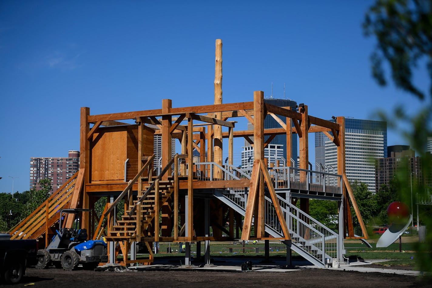 The "Scaffold" sculpture by Sam Durant. ] AARON LAVINSKY &#xef; aaron.lavinsky@startribune.com A group of Dakota tribal elders met Wednesday with officials from the Walker Art Center and the Minneapolis Park Board to discuss the controversial "Scaffold" sculpture. We photograph a press conference after the meeting on Wednesday, May 31, 2017 at the Walker Art Center in Minneapolis, Minn.