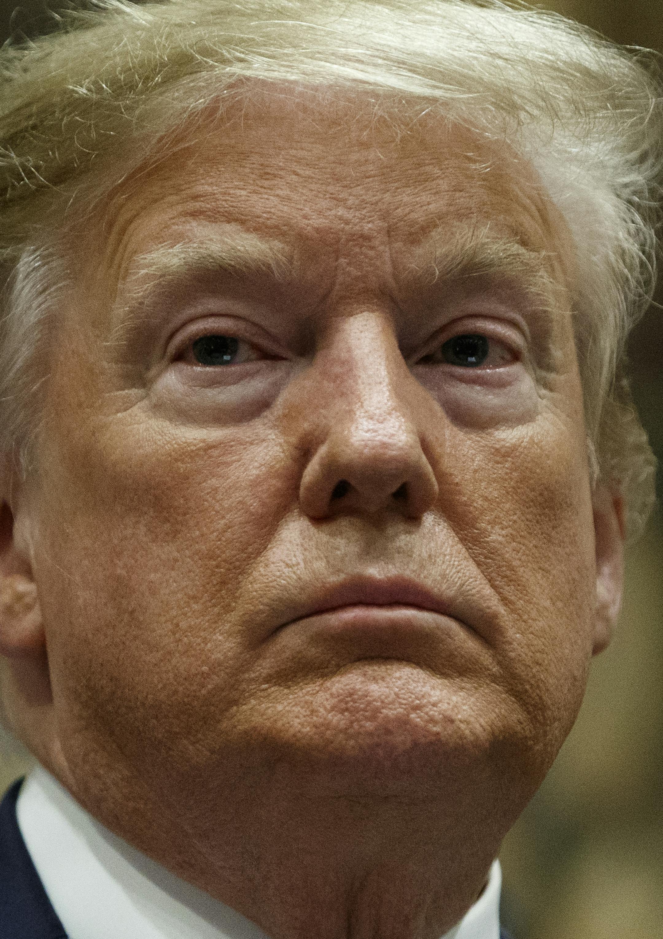 President Donald Trump listens during a event on medical billing, in the Roosevelt Room of the White House, Thursday, May 9, 2019, in Washington. (AP Photo/Evan Vucci) ORG XMIT: DCEV114