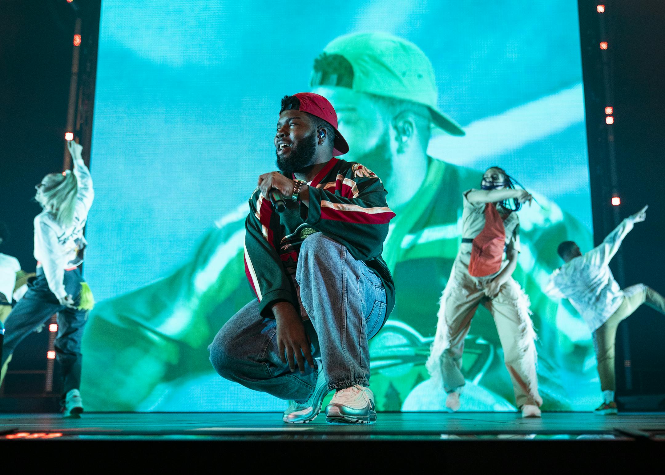 Khalid performs at Xcel Energy Center. ] LEILA NAVIDI • leila.navidi@startribune.com BACKGROUND INFORMATION: Khalid performs at Xcel Energy Center in St. Paul on Tuesday, July 23, 2019.