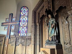 A shrine to St. Cloud, the patron saint of the Diocese of St. Cloud, inside St. Mary’s Cathedral in downtown St. Cloud. The statue is a replica of t