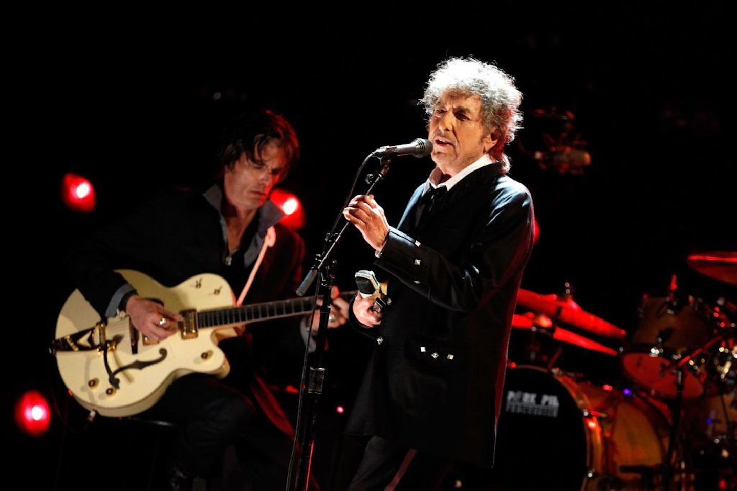 Musician Bob Dylan onstage during the 17th Annual Critics' Choice Movie Awards held at The Hollywood Palladium on Jan. 12, 2012 in Los Angeles. The singer will be executive producer of his own biopic, starring Timothee Chalamet.