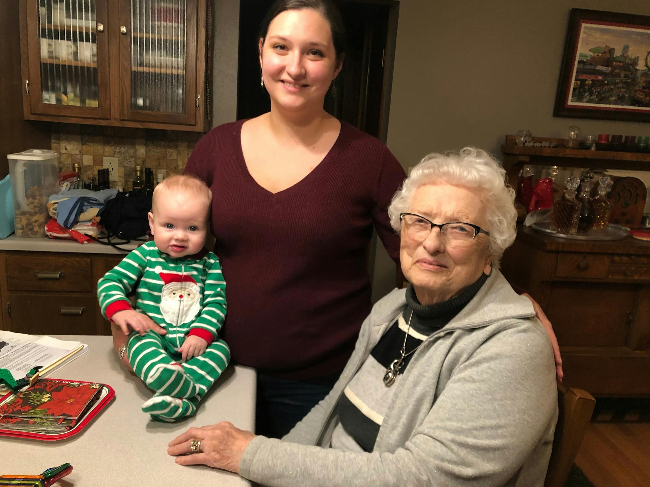 Kara King with her Grandma Jen and son Escher.