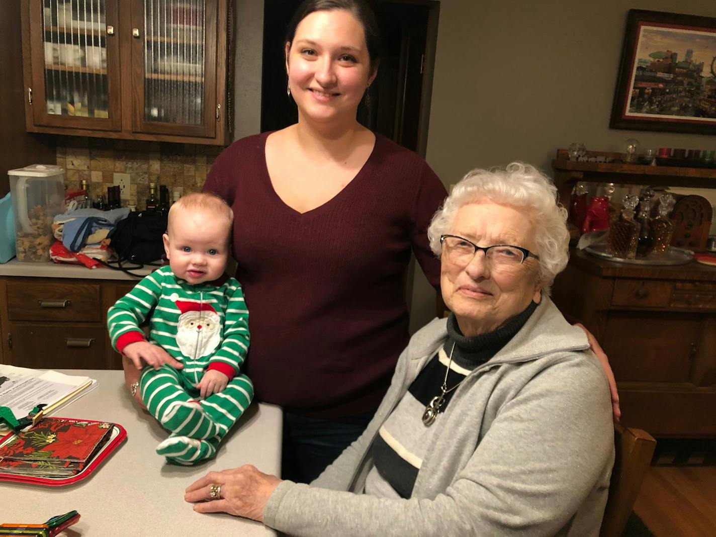 Kara King with her Grandma Jen and son Escher.