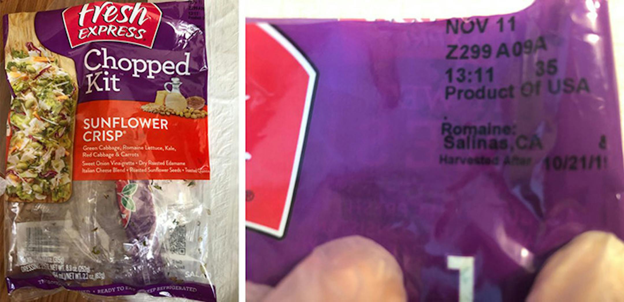 State and national health officials warned consumers to avoid — or throw out — selected Fresh Express Sunflower Crisp Chopped Salad Kits.