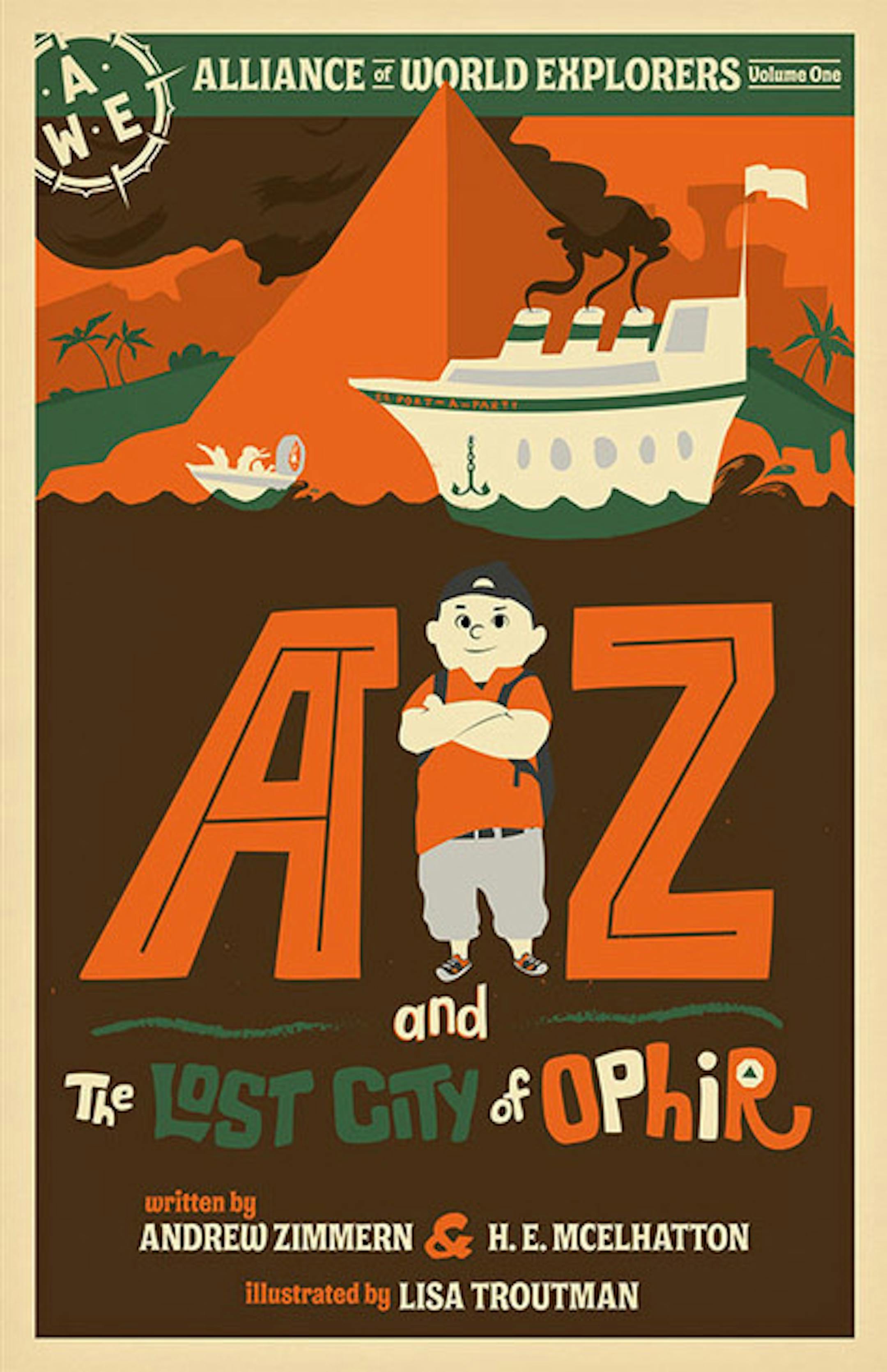 Book cover for Andrew Zimmern and H.E. McElhatton's "AZ and the Lost City of Ophir"
