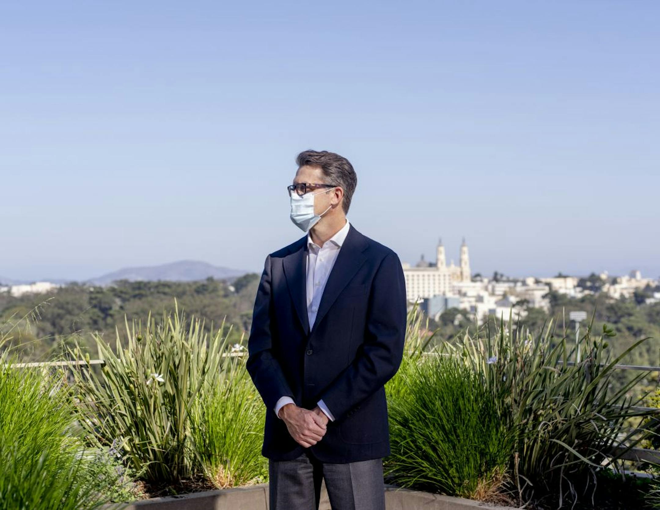 Dr. Matt Aldrich, the executive medical director of critical care at UCSF, who has two children in the district, in San Francisco, Oct. 23, 2020. Aldrich said he was disappointed that there had been little discussion among the members of the Board of Education about the largely reassuring evidence so far from school reopenings across the country and abroad.