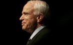 FILE -- Sen. John McCain (R-Ariz.), then the Republican presidential nominee, speaks at the National Guard Convention in Baltimore, Sept. 21, 2008. Mc