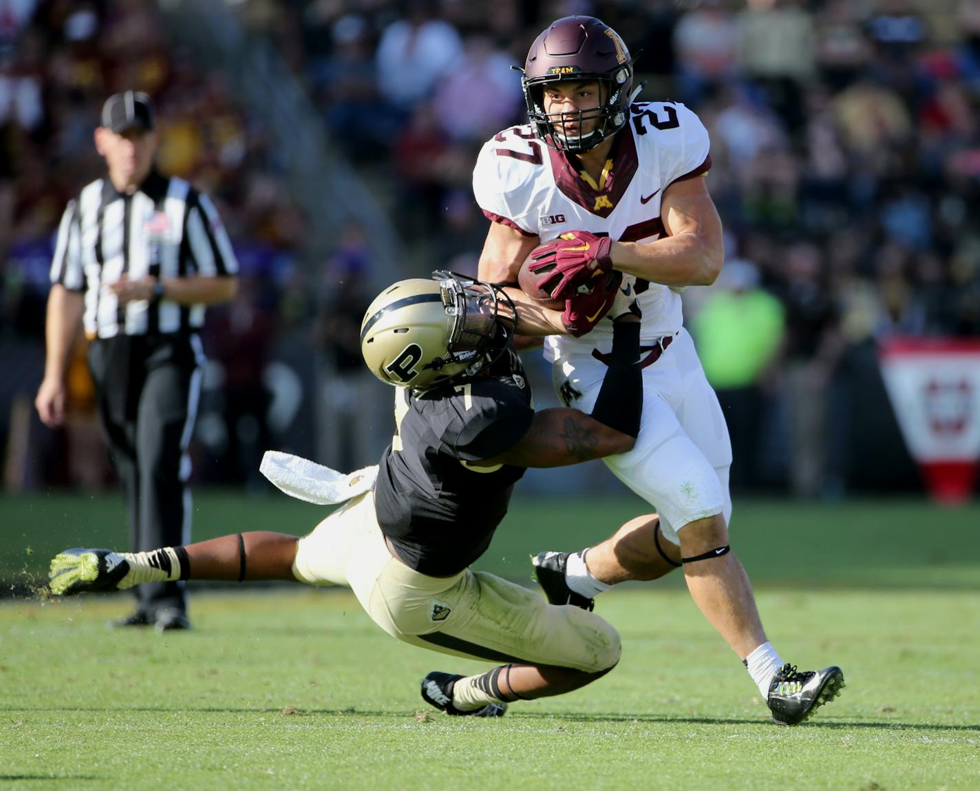 Shannon Brooks ran 23 yards for a first down during the second quarter against Purdue.