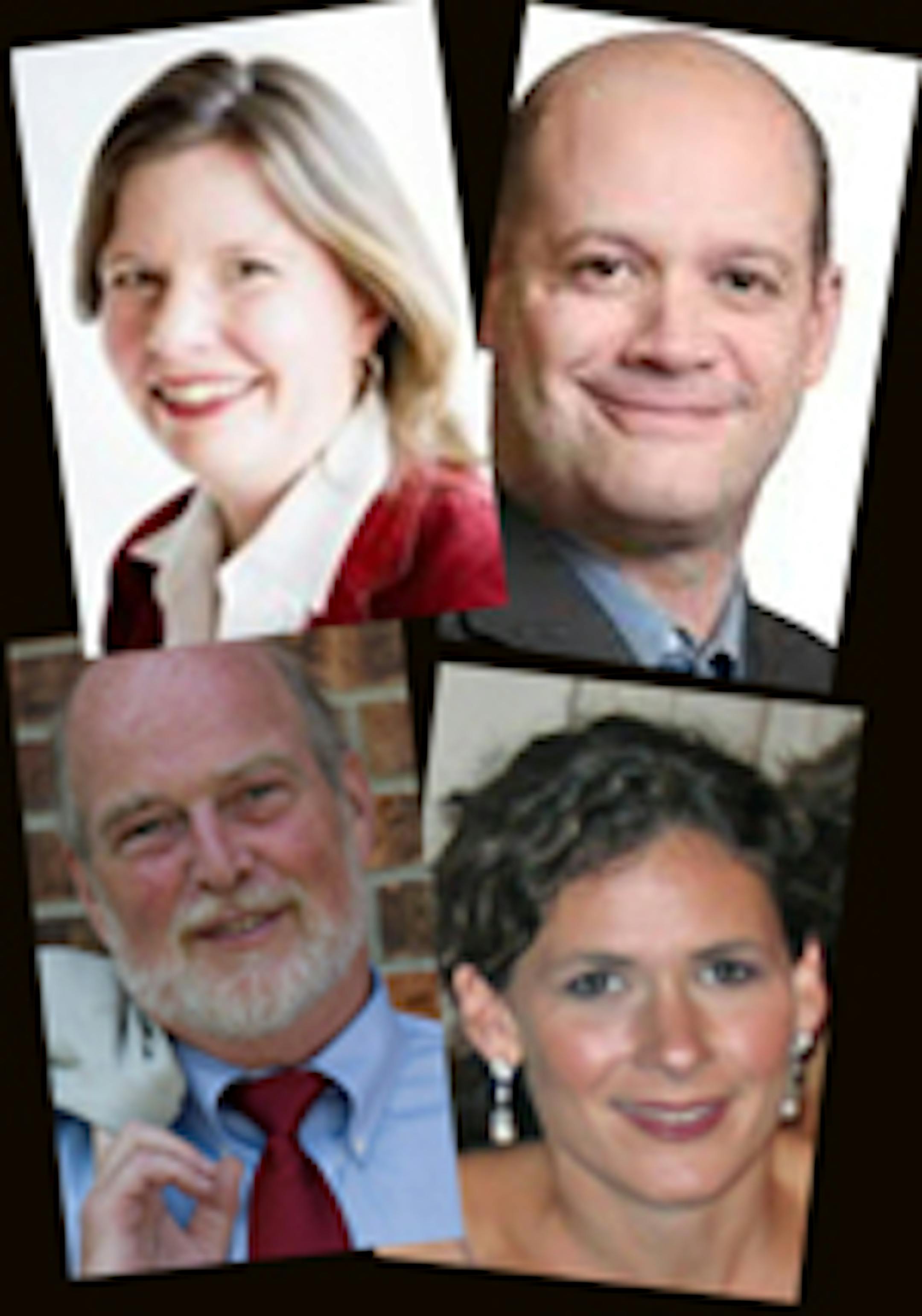 School board members (clockwise): Jenny Arneson, Alberto Monserrate, Rebecca Gagnon and Richard Mammem