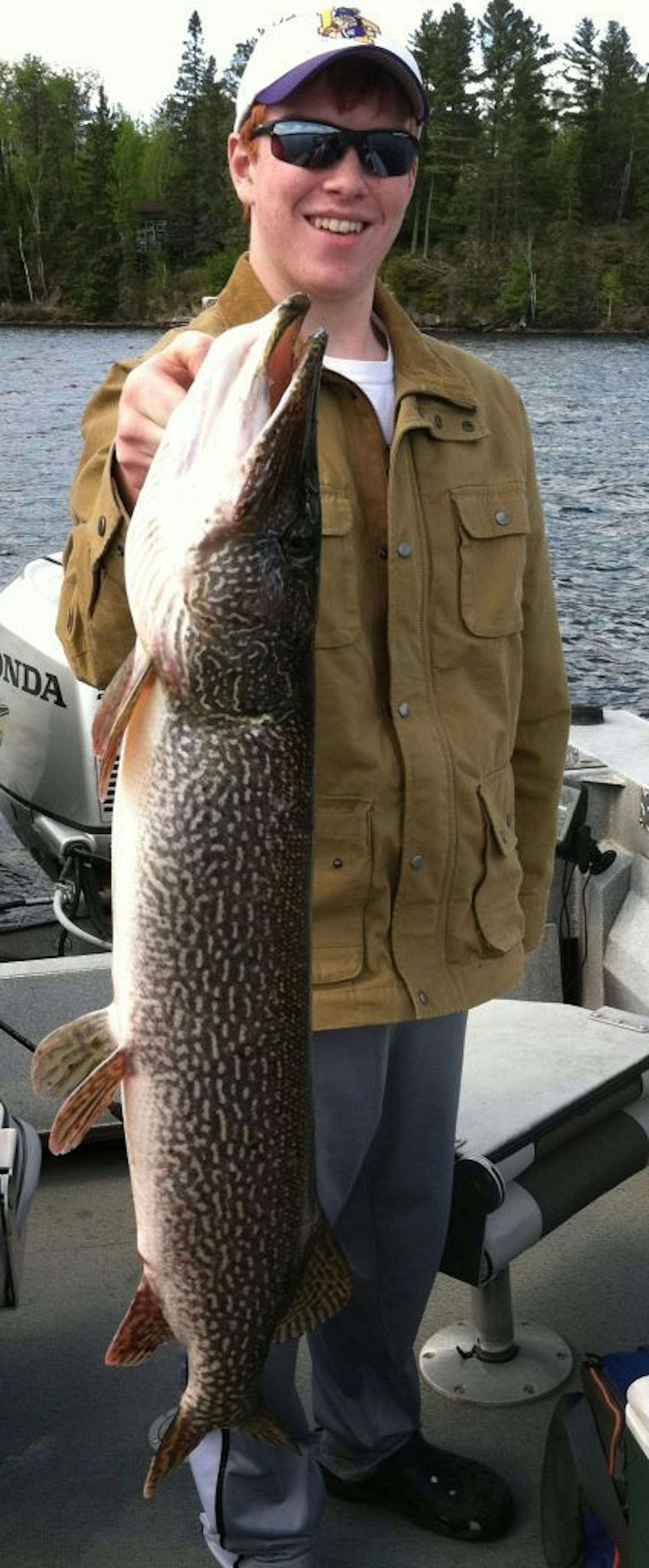 MONSTER NORTHERN Max Vergeldt, 14, of International Falls was speed-trolling on Rainy Lake when this 40-inch northern hit. Everyone in the boat told him he was snagged, but he just kept reeling and eventually landed and released this 20-pounder.