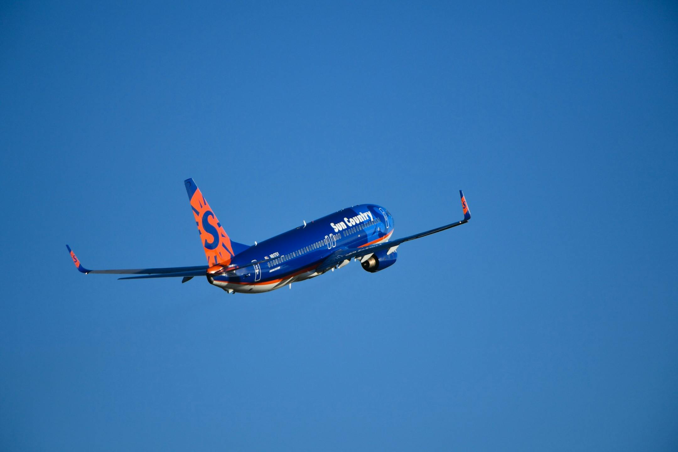 A Sun Country Airlines jet takes off from Minneapolis St. Paul International Airport MSP. File photo by Glen Stubbe/glen.stubbe@startribune.com ORG XMIT: MIN1901080831097770