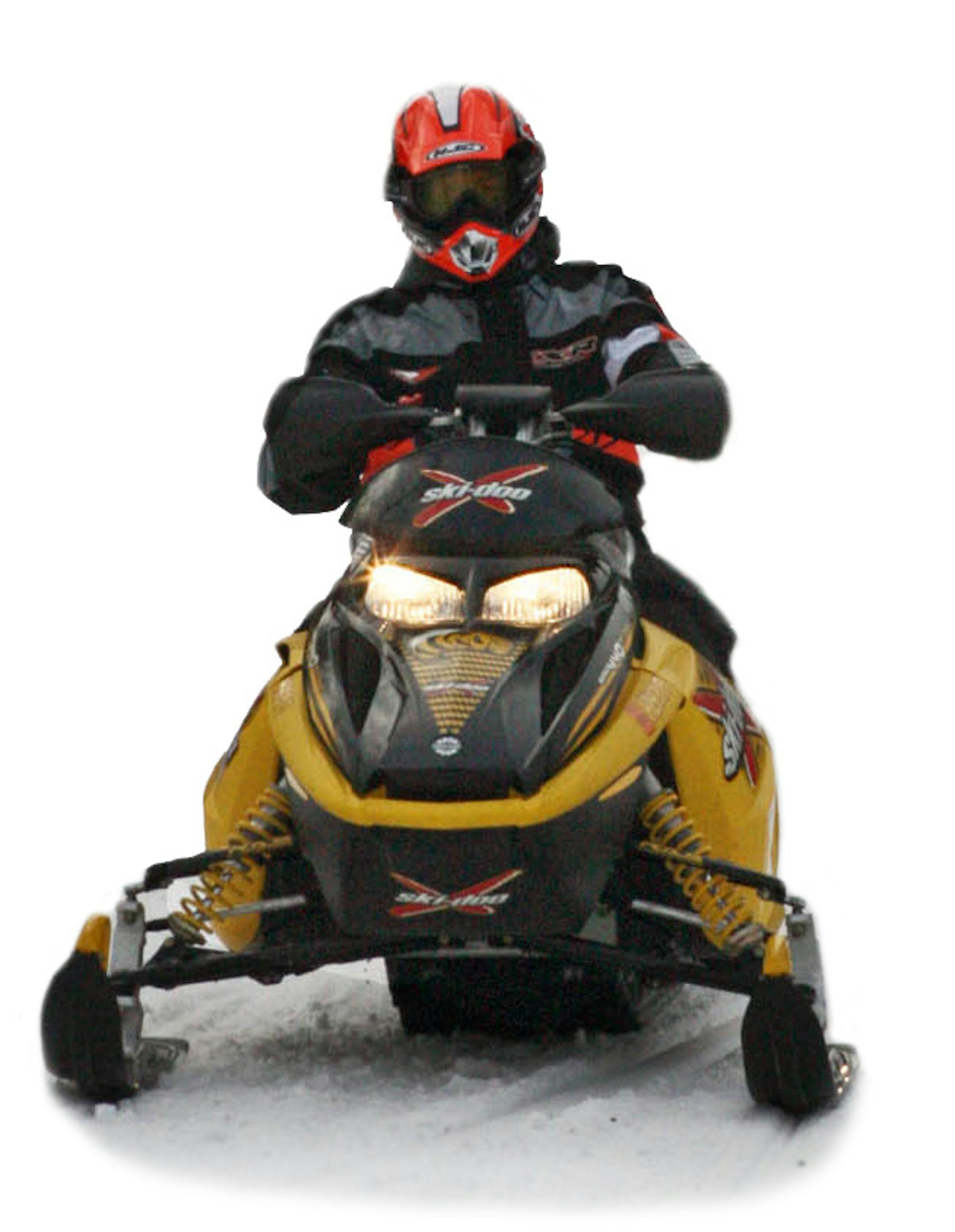 Cory Schlechter of Blaine, front and Dave Hoag of Centerville made their way down the North Shore snow mobile trail near Silver Bay.