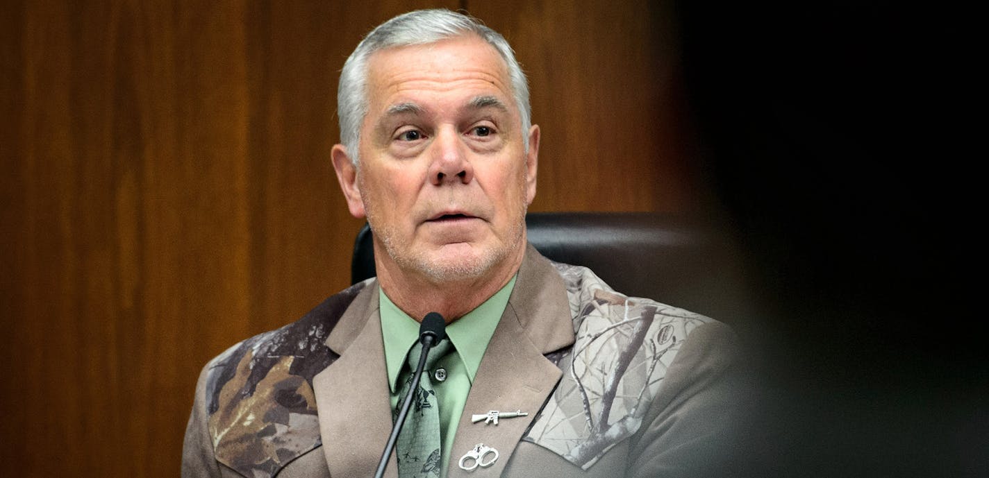 Rep Tony Cornish, R-Vernon Center, and a retired police officer chairs the Public Safety committee that heard a bill that would allow suppressors or silencers on guns in Minnesota. ] GLEN STUBBE * gstubbe@startribune.com Thursday, March 12, 2015 ORG XMIT: MIN1503121610403093 ORG XMIT: MIN1505222136020182