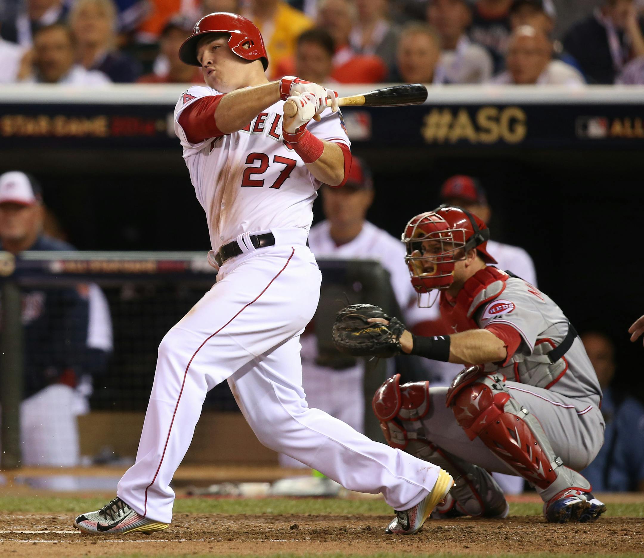 Mike Trout takes a big cut