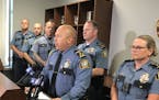 St. Paul Police Chief Todd Axtell announced the firing of five police officers for failing to intervene in an assault last year.