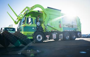 A brand new truck rolls into the garage at Walters Recycling and Refuse in Blaine, Minn., on Wednesday, Jan. 31, 2024. 



A judge will hear a lawsuit