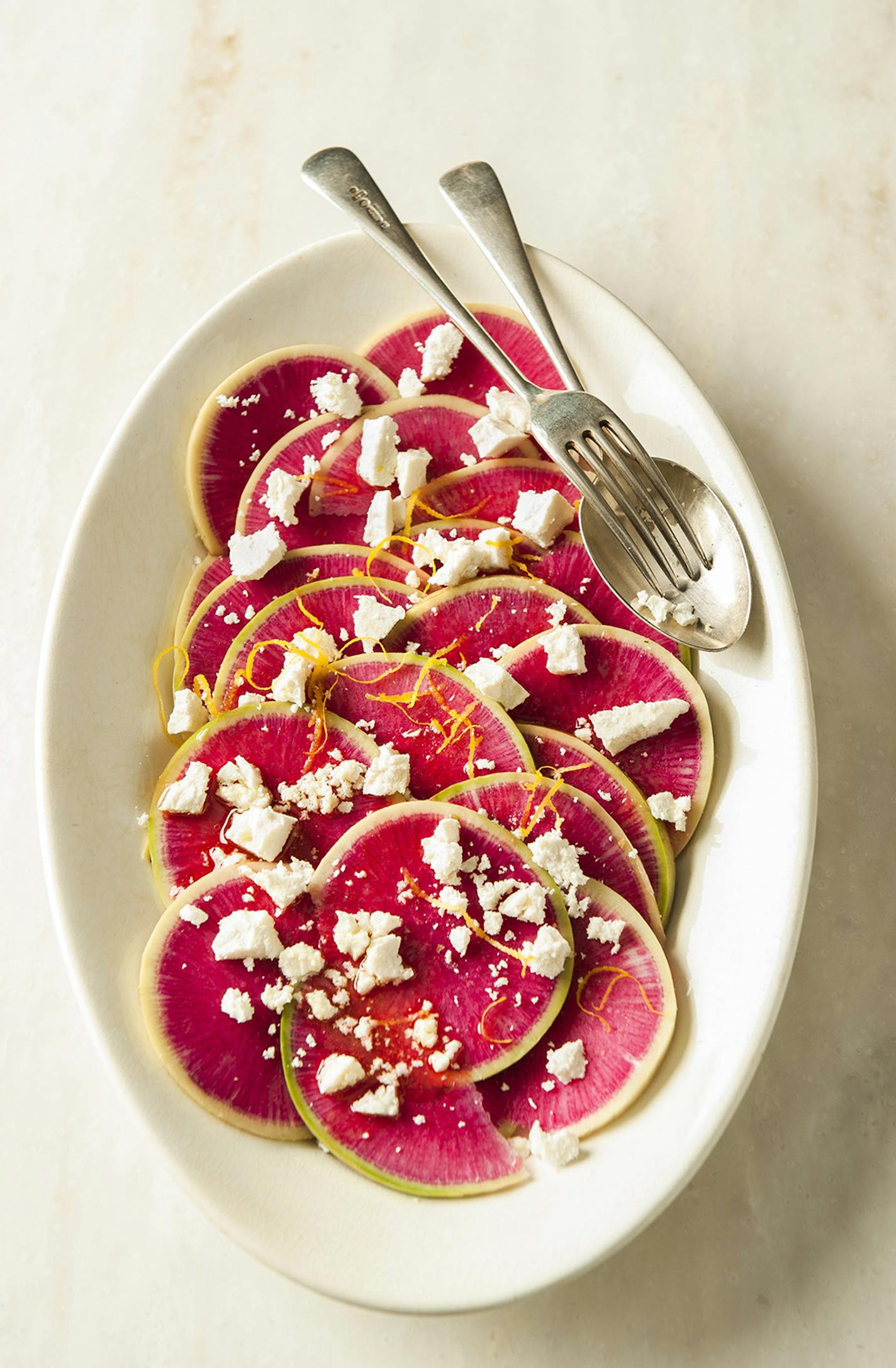 Mette Nielsen, Special to the Star Tribune Beauty Heart Radish Salad with Meyer Lemon Vinaigrette and Crumbled Ricotta Salata