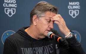 Timberwolves coach Chris Finch answers questions Thursday as the team headed from postseason to offseason.