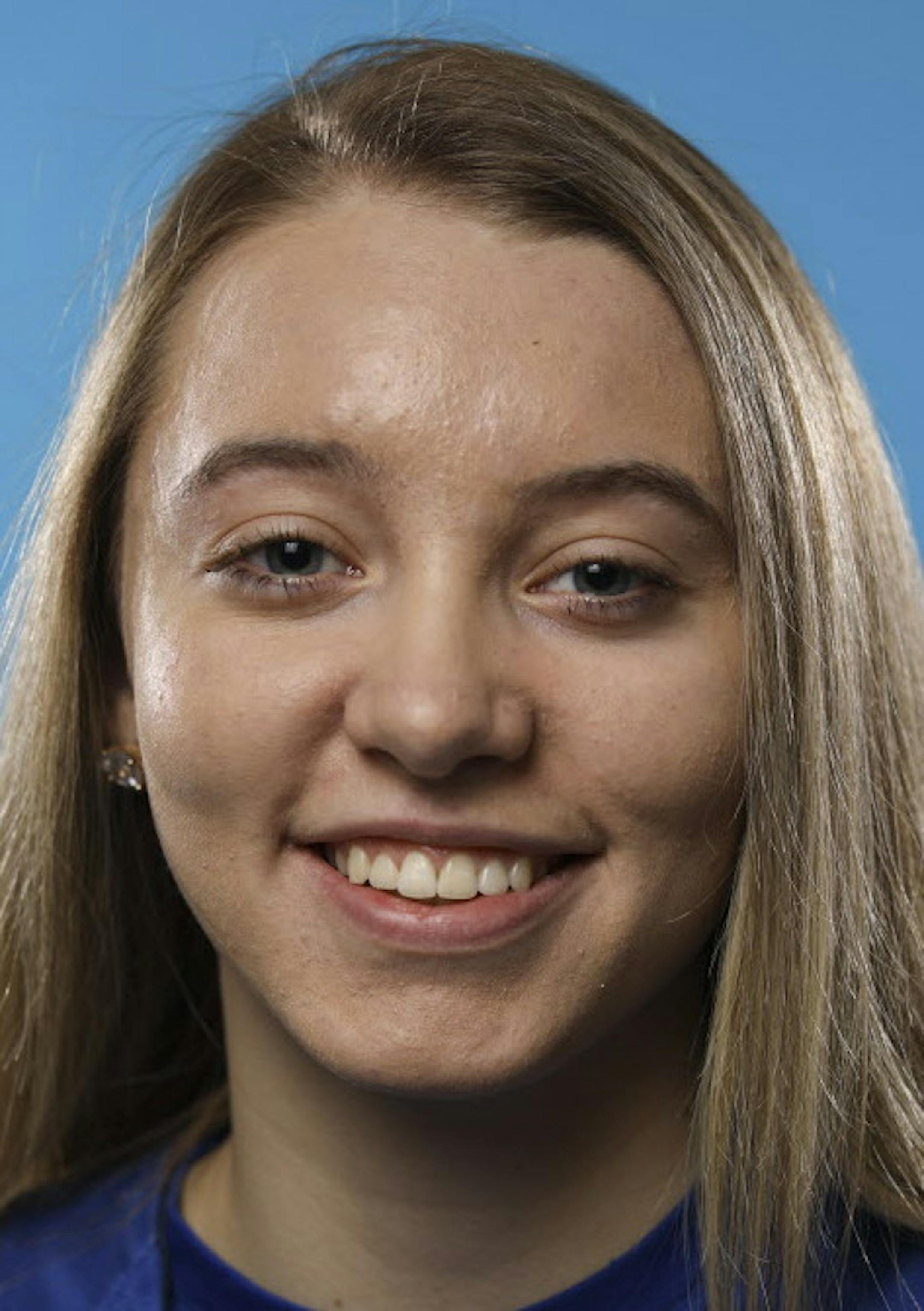 The Star Tribune's Girls' All-Metro Basketball Team Player of the Year Paige Bueckers of Hopkins. ] JEFF WHEELER ï jeff.wheeler@startribune.com The Star Tribune's Girls' All-Metro Basketball Team was photographed in the studio Sunday afternoon, March 11, 2018. ORG XMIT: MIN1803121231377798
