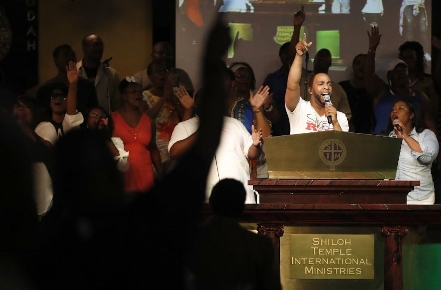 The choir performed during a service at the Shiloh Temple International Ministries in Minneapolis.