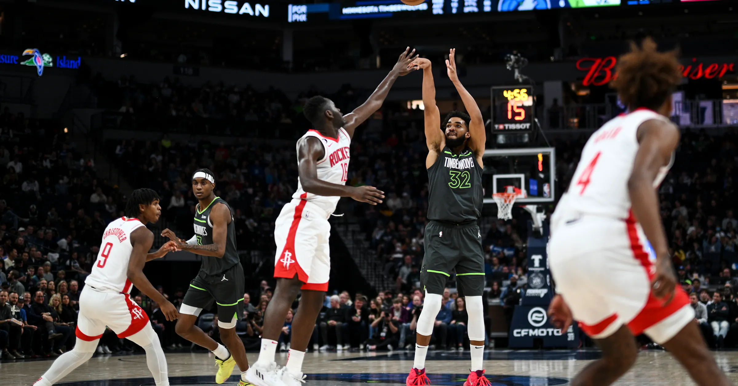 Houston Rockets Timbs Timberwolves find their shooting touch in 129-117 victory over Houston