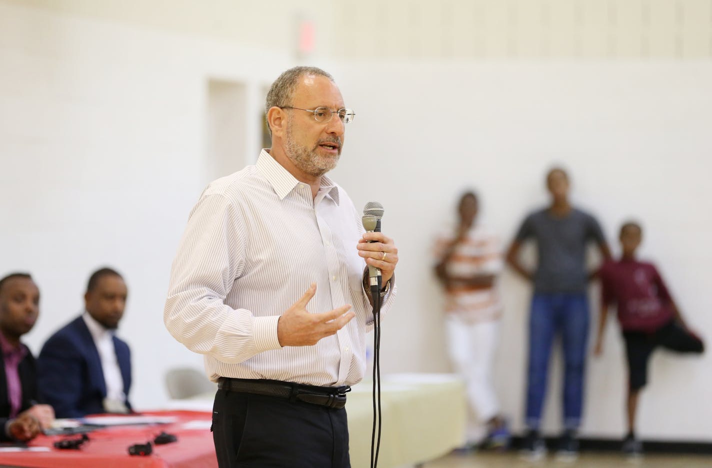 U.S. Attorney Andrew Luger spoke during a Somali community meeting on stopping terror recruits on September 28, 2014, at the Brian Cole Center in Minneapolis, Minn. ] RENEE JONES SCHNEIDER ' reneejones@startribune.com