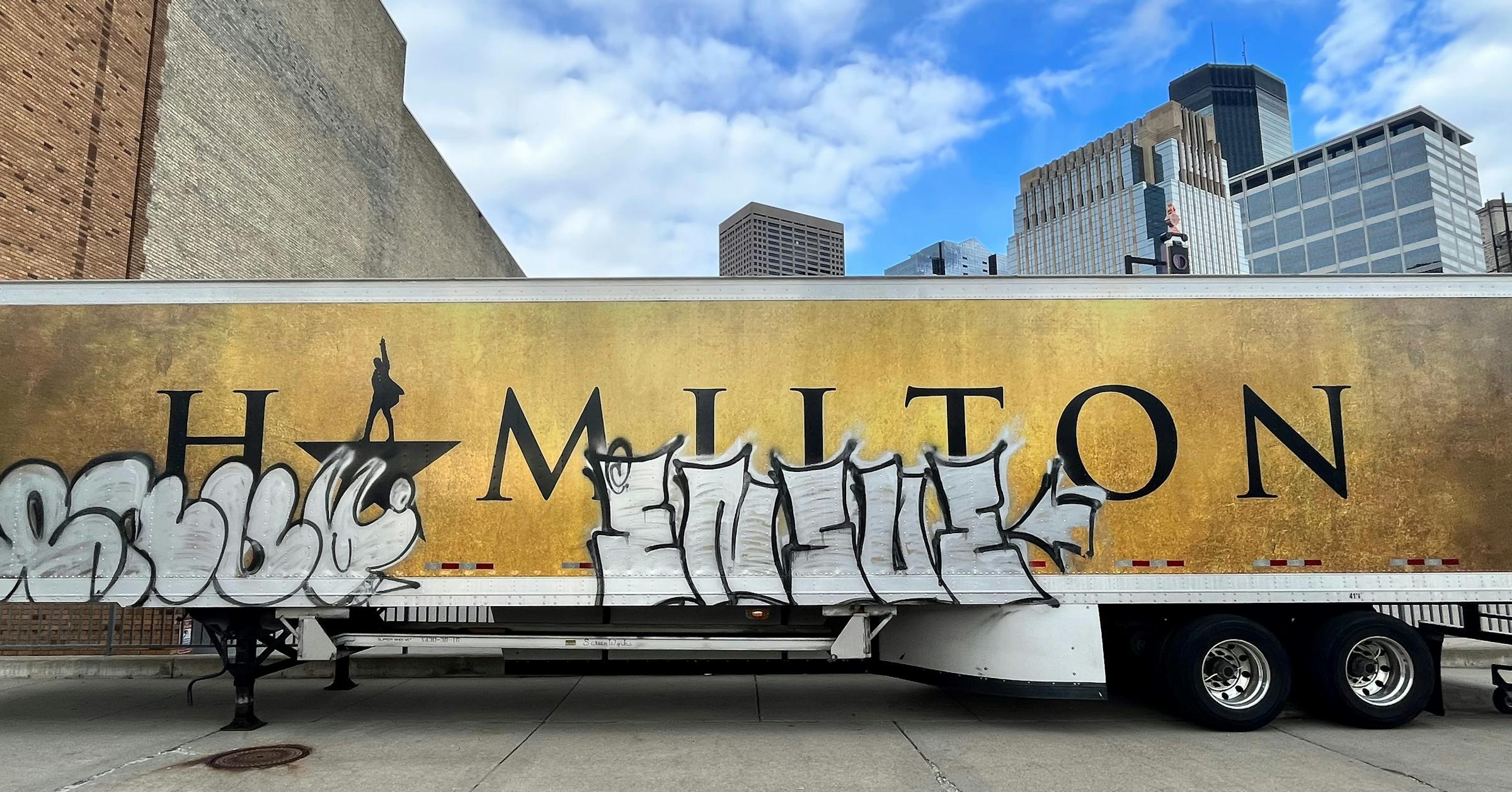 Minneapolis graffiti taggers took a shot on 'Hamilton' trailer, and it ...