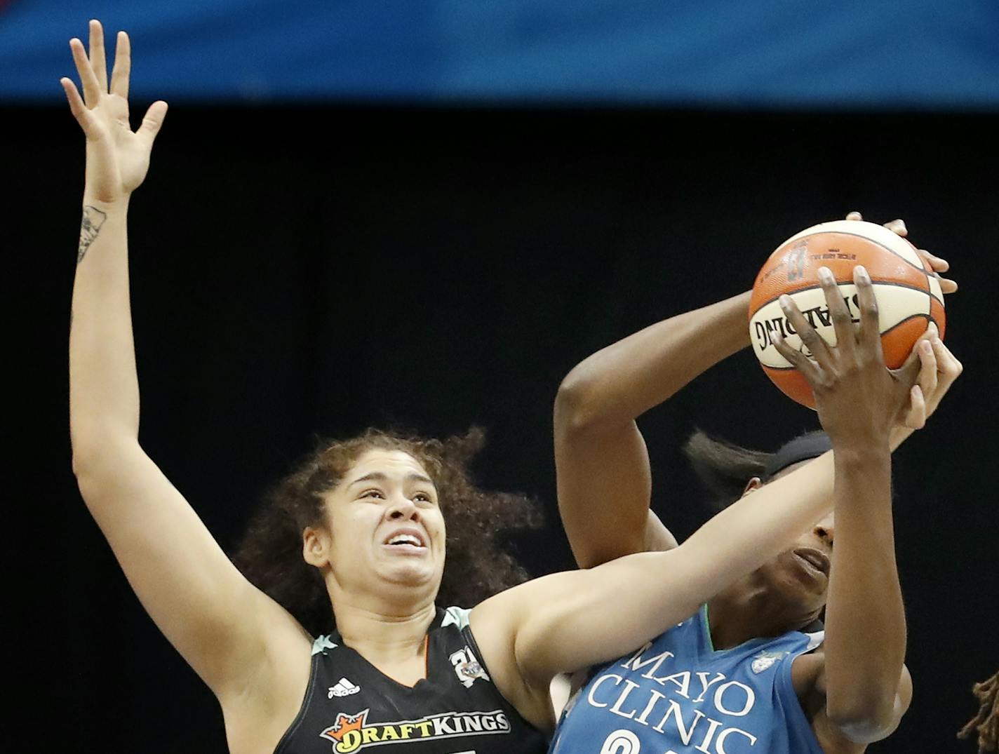 Amanda Zahui B. (17) and Sylvia Fowles (34) fought for a rebound last season.