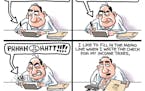 Sack cartoon: Tax day