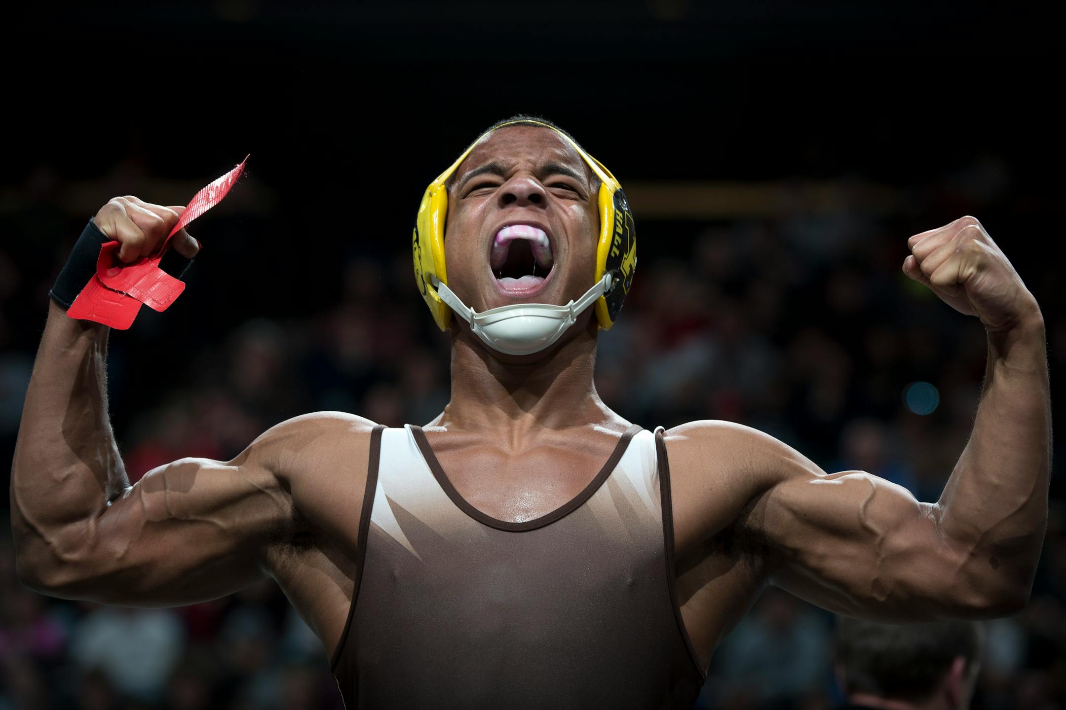 Apple Valley's Mark Hall will attempt to become the first six-time Minnesota state wrestling champion this week. (Aaron Lavinsky, Star Tribune)